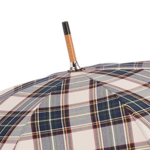 Pasotti Umbrella - Tartan with Leather Handle