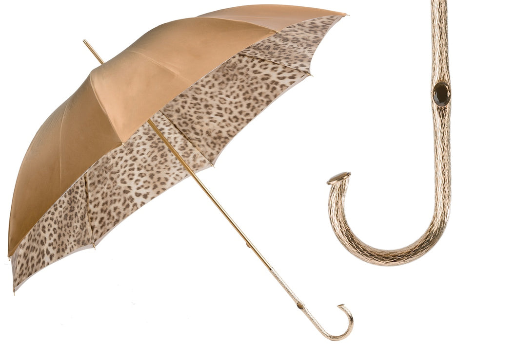 Pasotti Umbrella - Leopard Print Double Cloth