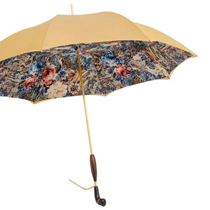 Pasotti Umbrella - Floral Lined with Vintage Handle