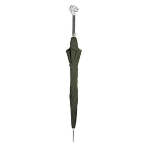 Pasotti Umbrella - Green with Silver Lion Handle