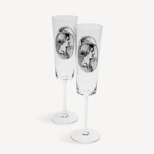 Fornasetti Cammei Flute - Set of 2