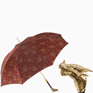 Golden Dragons Burgundy Umbrella