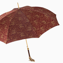 Load image into Gallery viewer, Golden Dragons Burgundy Umbrella