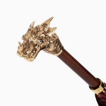 Load image into Gallery viewer, Golden Dragons Burgundy Umbrella