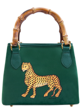 Load image into Gallery viewer, Ortigia - Velvet Bamboo Bag Green Jewel