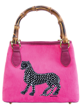 Load image into Gallery viewer, Ortigia - Velvet Bamboo Bag Pink