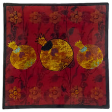 Load image into Gallery viewer, Decorative piece with pomegranate design on a red background
