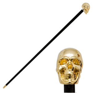 Pasotti Walking Stick - Gold Skull